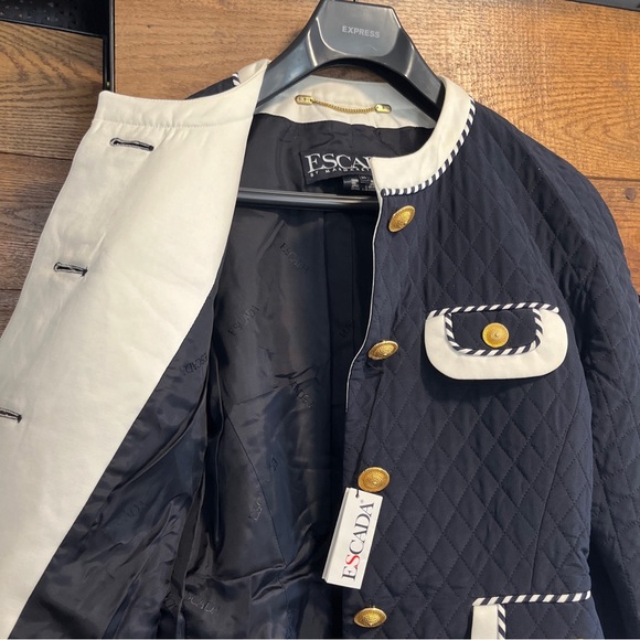 Vintage Escada by Margaretha Ley Quilted Blazer NWT! 100% Silk Made In Italy - Picture 6 of 10